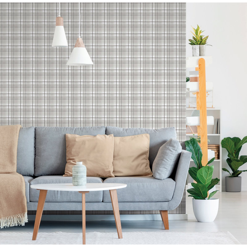 Essential Stripes Oxford Wallpaper, Mid Grey
