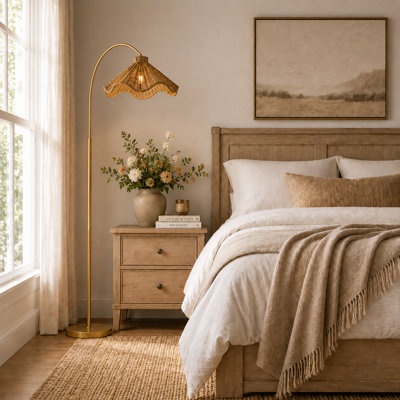 Millerville 70.5" Rattan Arched Floor Lamp