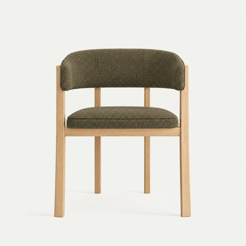 Chaise de salle à manger Avila, Olive Green, Natural Oak