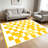 1PC Yellow Checkered Daisy Floral area rugs for Living Room, Soft, All seasons, Easy-maintain, Washable Indoor mat, Farmhouse suitable for dining room, bedroom, kitchen, entryway, home office, backyard patio, Home Decor, Outdoor Decor.-1038523489