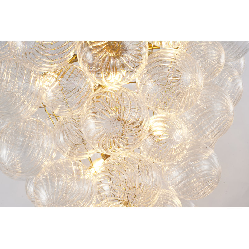 Lustre en verre doré 12 lumières Transitional