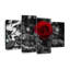 Ensemble de 4 pièces Lone Rose Pop sur toile-213388076