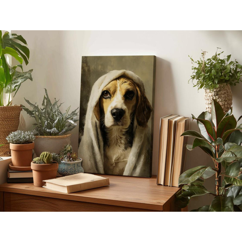 Art Regal Beagle: portrait de chien de la Renaissance, décor animal Moody, H 24 po x l 16 po