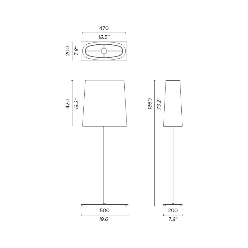 Ovale Floor Lamp, Matte/Satin