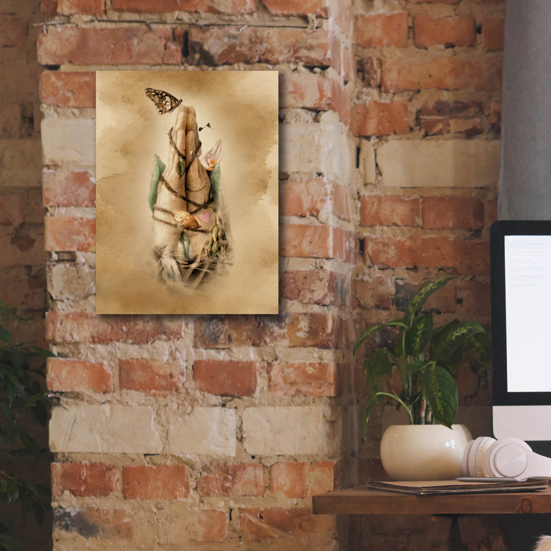 «Prayer Hands» par Art and a Little Magic, art mural sur toile, 12 po x 16 po, H 16 po x l 12 po x P 0,75 po