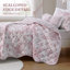 Ensemble de courtepointe 3 pièces simple / simple TG avec coussin décoratif, rose