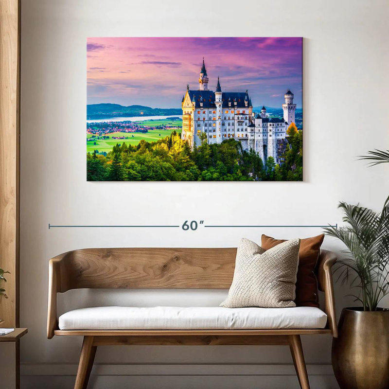 Paysage de château Lilie Neuschwanstein, H 30 po x l 45 po