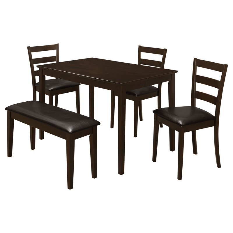 Burget 5-piece Rectangular Dining Table Set Cappuccino