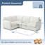 Canapé modulaire en forme de L 94,6 pouces pour canapé-lit modulaire de salon blanc-1379263635