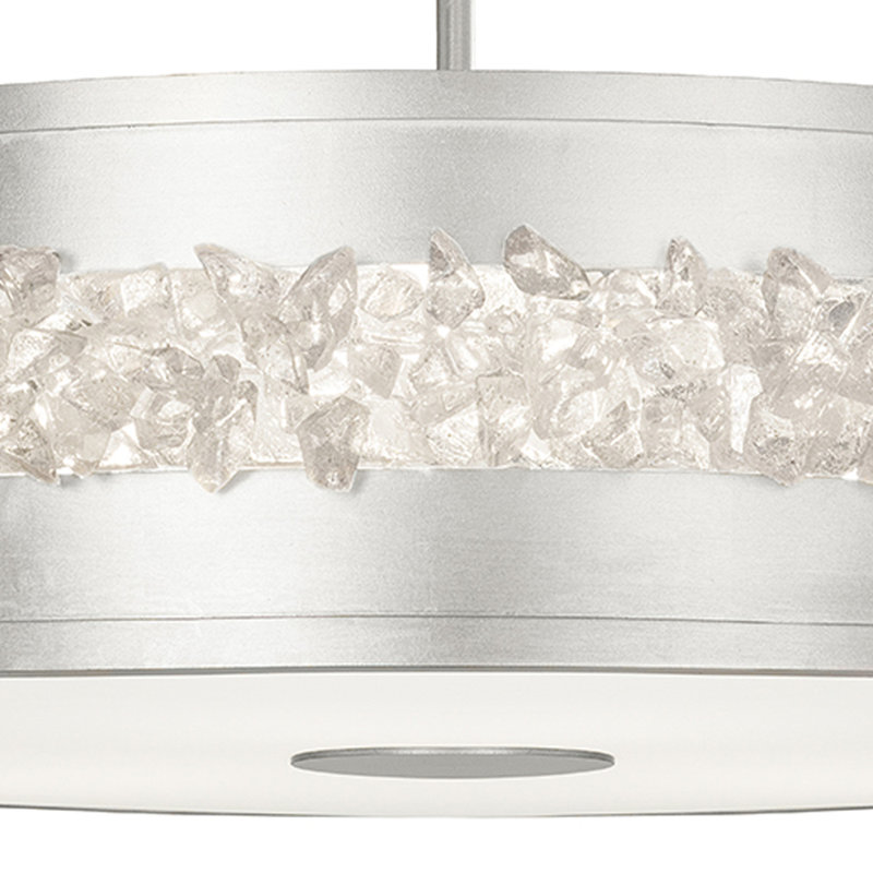 Arctic Halo 3 - Light Drum Chandelier, 9" H x 32" W x 32" D, Platinized Silver