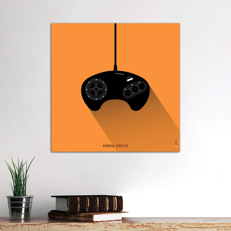 Joystick Mega Drive by Rafael Gomes - Wrapped Canvas Print, 66.04 cm H x 66.04 cm W x 1.91 cm D