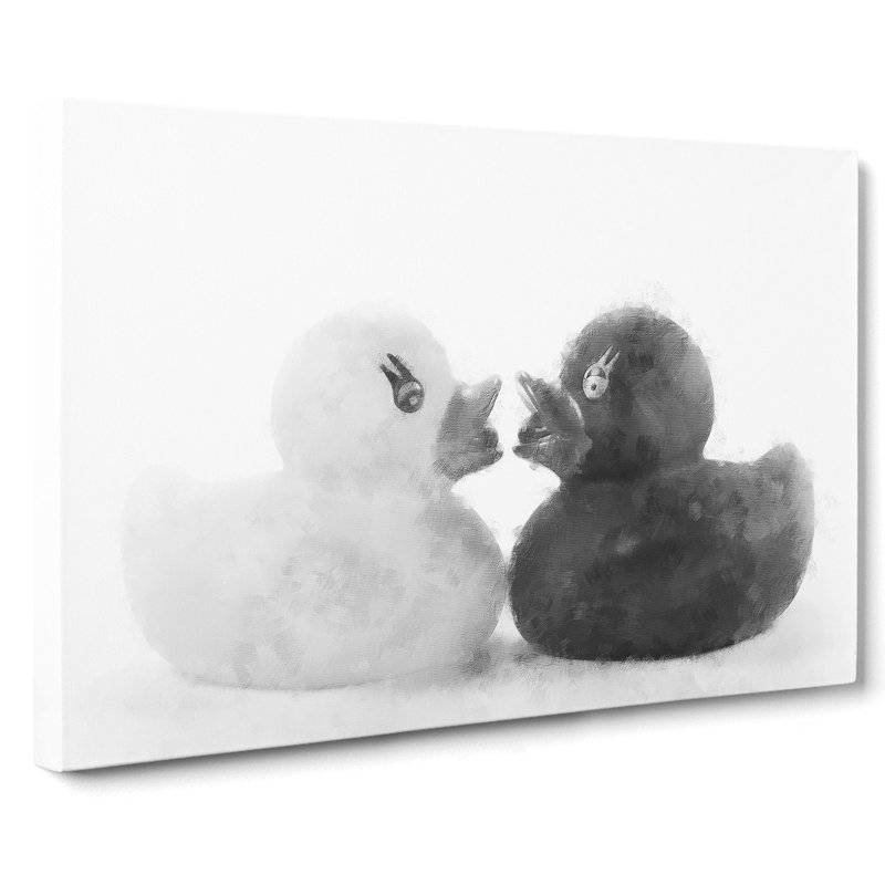 Rubber Ducks Opposites Attract - Wrapped Canvas, 50cm H x 76cm W x 3cm D