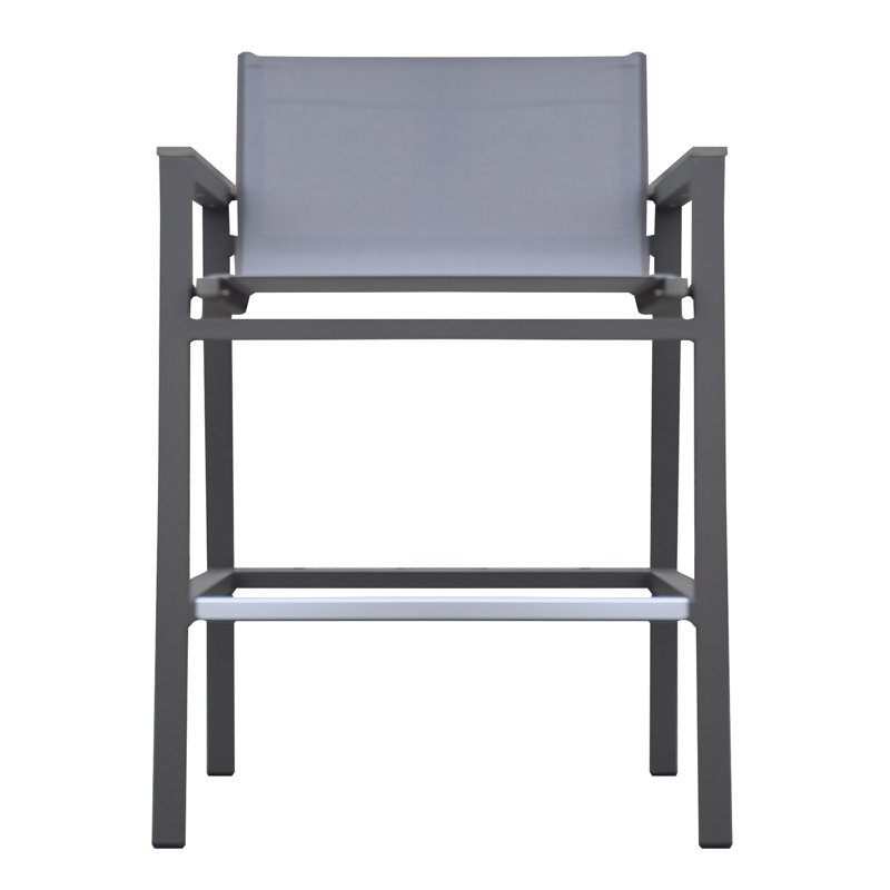 Tabouret de bar d'extérieur avec structure en aluminium thermolaqué et Textilene résistant à l'eau