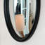 Miroir d'appoint décoratif décoratif ovale en bois avec boucle supérieure