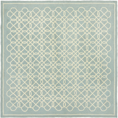 Hollander Hand-Hooked Wool Blue Area Rug