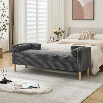 Upholstered Flip-Top Storage Accent Bed Bench