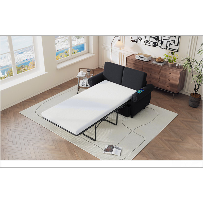 Canapé-lit 57,9 po avec matelas à mémoire de forme escamotable Orisfur