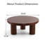 Table basse ronde 35,4 po avec piédestal à 3 pieds de styles moderne et campagnard pour le salon et la chambre à coucher-182782710