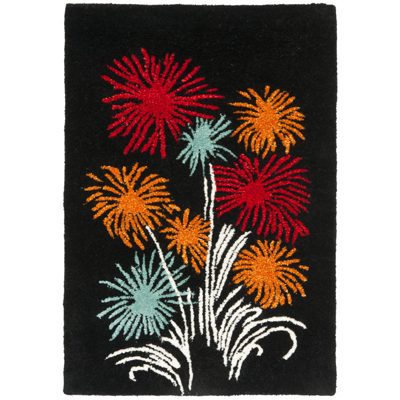 Tapis floral en laine et viscose touffeté à la main Candelo Soho, Rectangle 7 pi 6 po x 9 pi 6 po