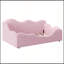 Lit pour tout-petits rembourré en forme de nuage avec garde-corps de sécurité, velours rose, pour 1-6 ans, compatible avec les matelas standard pour tout-petits américains