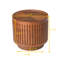 Table d'appoint ronde en bois avec motif en treillis et rangement caché