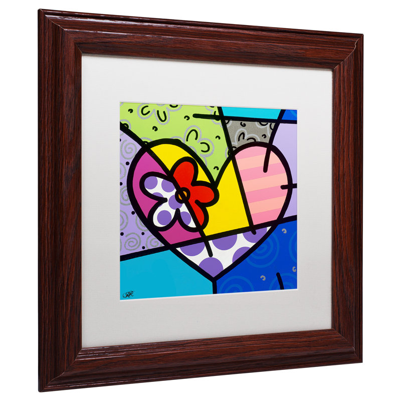 Divina «Big Heart III», reproduction sur toile encadrée, H 11 po x l 14 po x P 0,5 po, Cadre brun