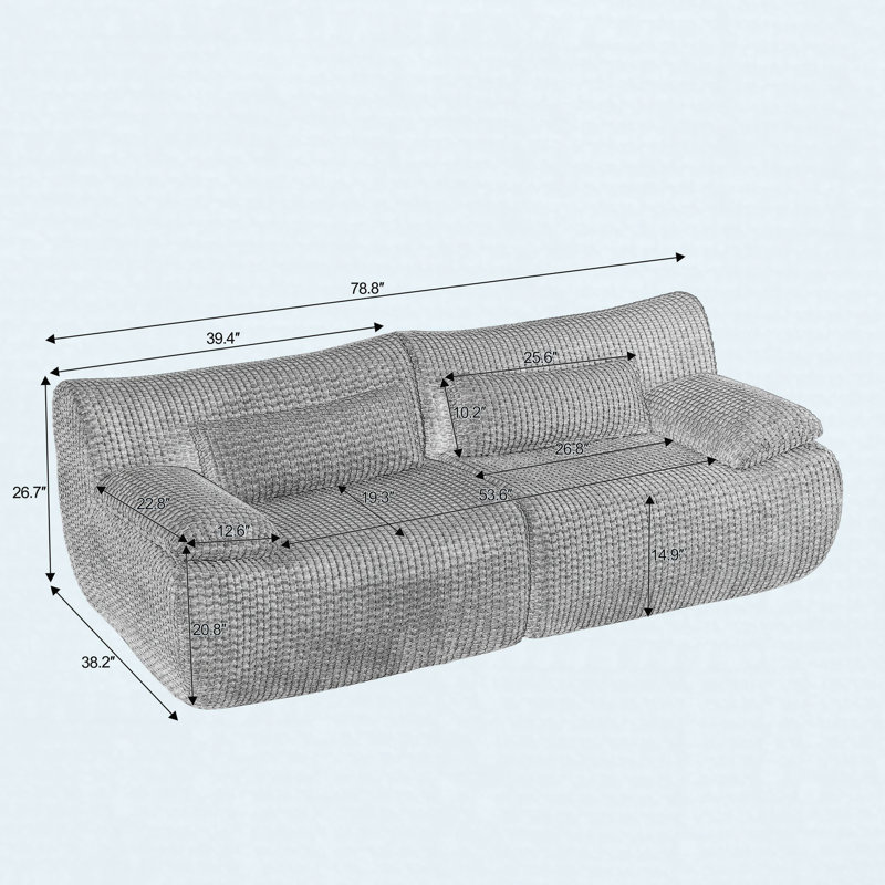 Canapé modulaire Cloud, très grand canapé modulaire désossé, Crème