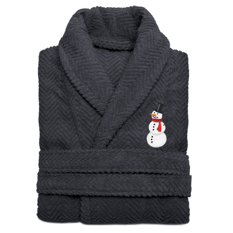 Peignoir bonhomme de neige 100% coton, G / TG, Gris foncé
