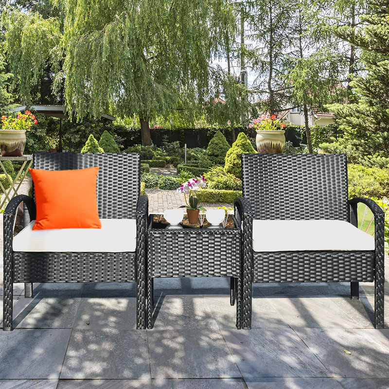 Pendrick 2 - Person Patio Conversation Sets with Cushions, Beige