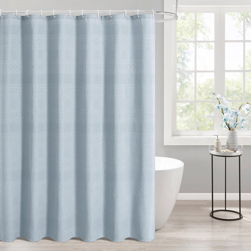 Rideau de douche Waffle Weave, Bleu