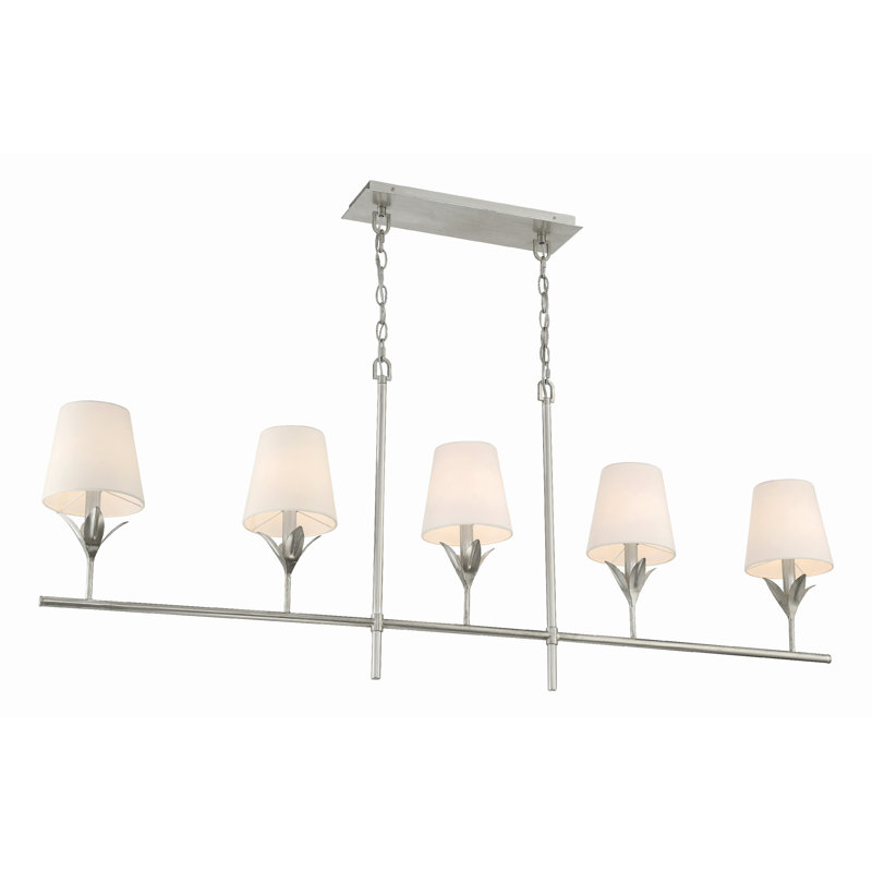 Iron 5-Light Chandelier, Argent antique