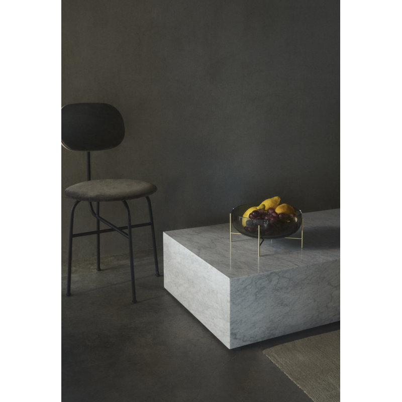 Plinth Marble Coffee Table, White Carrara