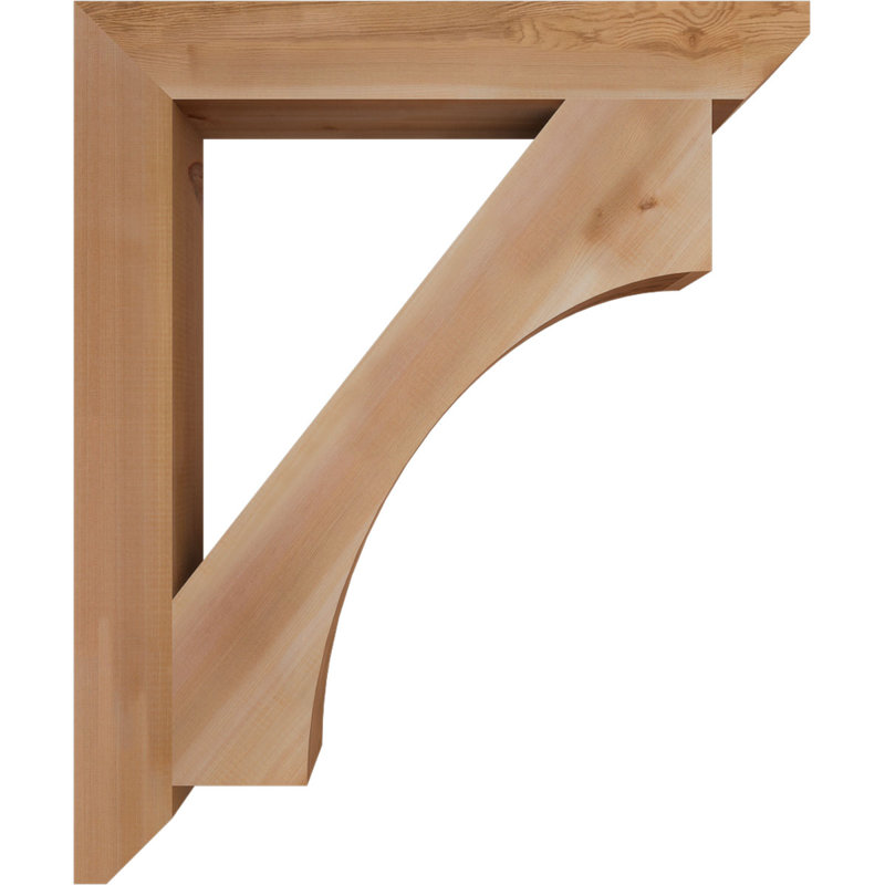 Westlake Slat Rustic Wood Bracket, Western Red Cedar, 36" H x 3.5" W x 30" D