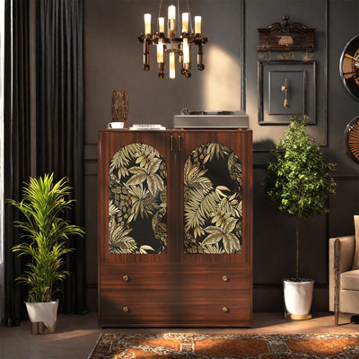 Durable Pine Cabinet with Storage Drawers