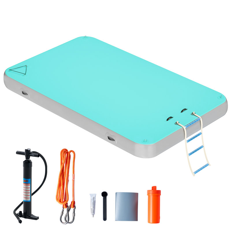 Quai flottant gonflable AMERLIFE, H 5,9 po x l 122,5 po x P 74 po, Bleu pâle/gris