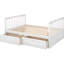 Lit superposé avec tiroirs, double sur double, blanc, structure en bois de pin massif, convertible en lits séparés - blanc - fabrication durable-1738961140-1738961141