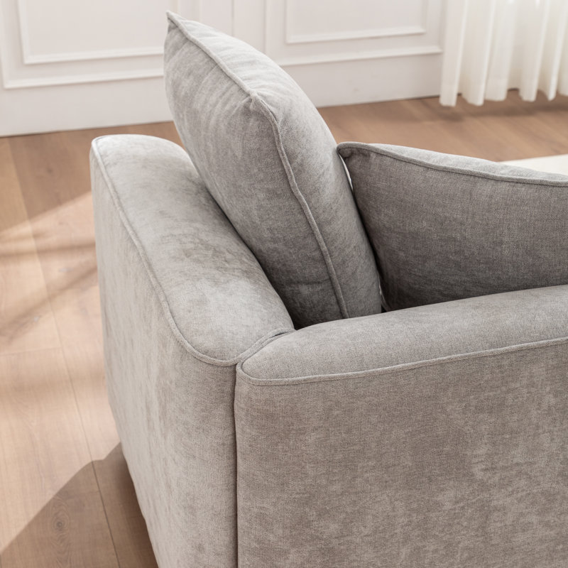 Bennett Upholstered Corner Chair For Modular Sofa, Gray