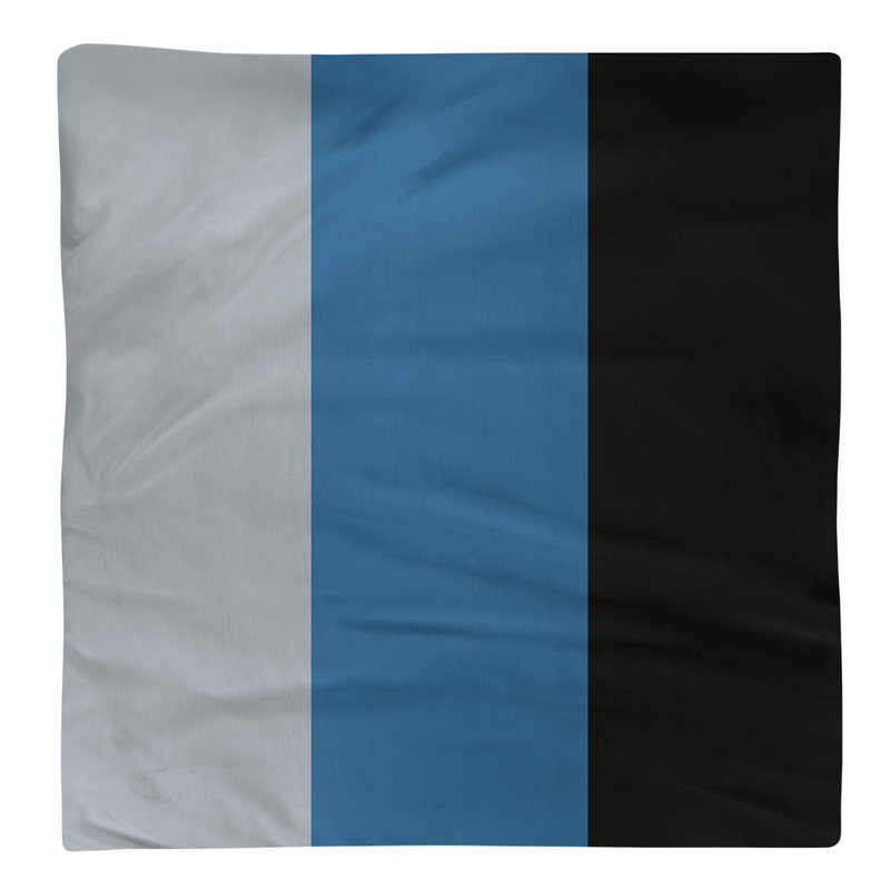 Colorado Striped Square Napkin, Silver/Blue/Black, 10" x 10", Polyester