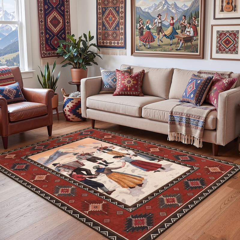 Tapis antidérapant Southwestern, Rectangle 5' x 7'