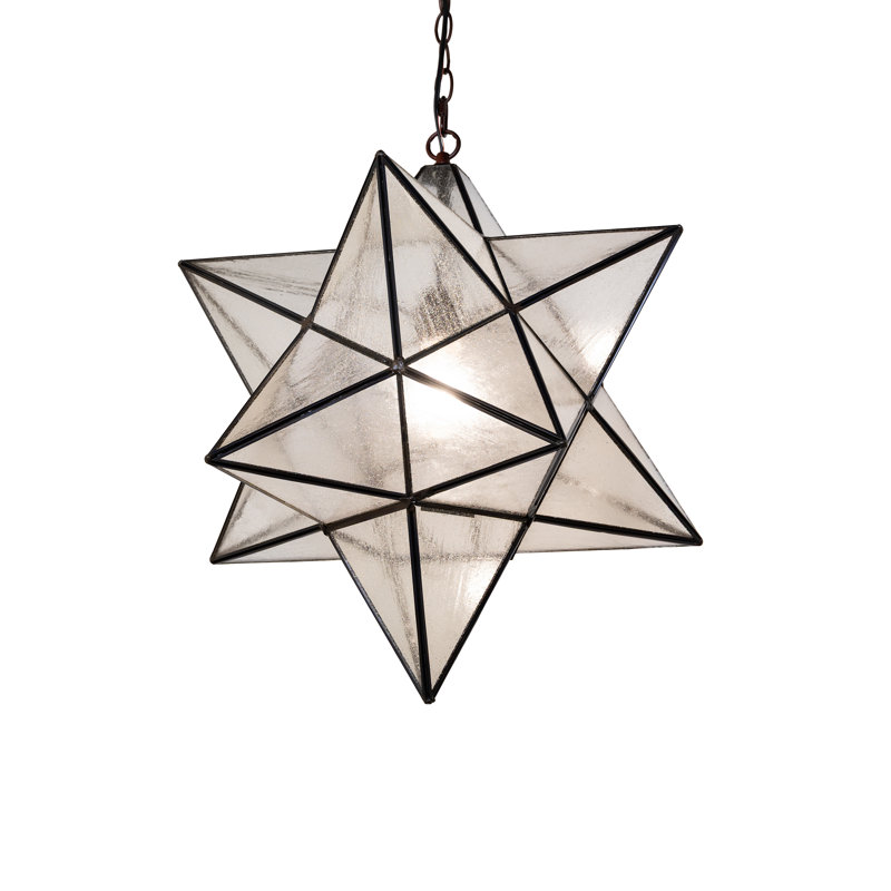 Meyda Tiffany & Stained Glass 1 - Light Pendant, 25" H x 21" W x 21" D, Clear Seedy