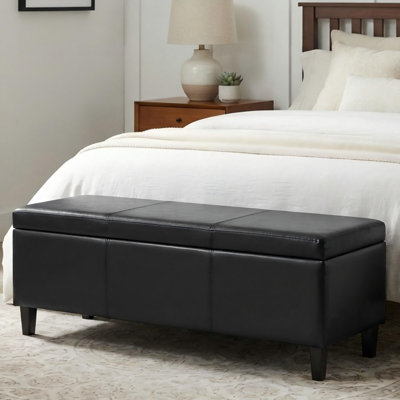 Asdrubale 50.3" Wide Faux Leather Upholstered Storage Bench