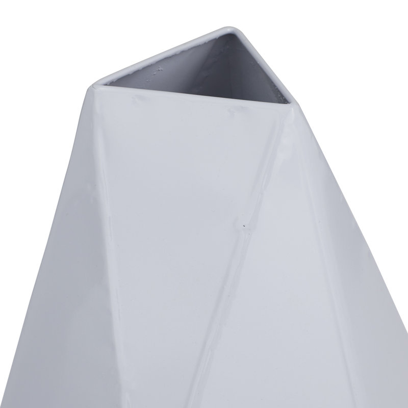 2 Piece Metal Table Vase Set, White