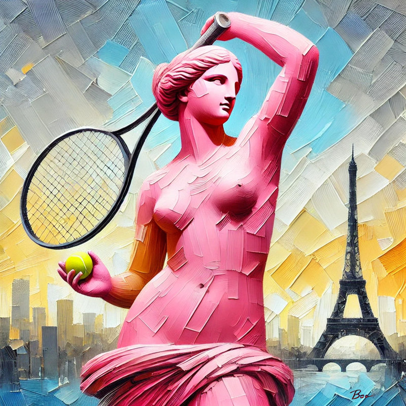 Art mural sur toile Paris Tennis Elegance, H 40 po x l 40 po x P 1,5 po