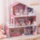 Wooden Dollhouse Playset, 3 Stories, 5 Rooms, 24 PCS Furniture, Pretend Play Toys Gift for Kids Toddlers Girls
