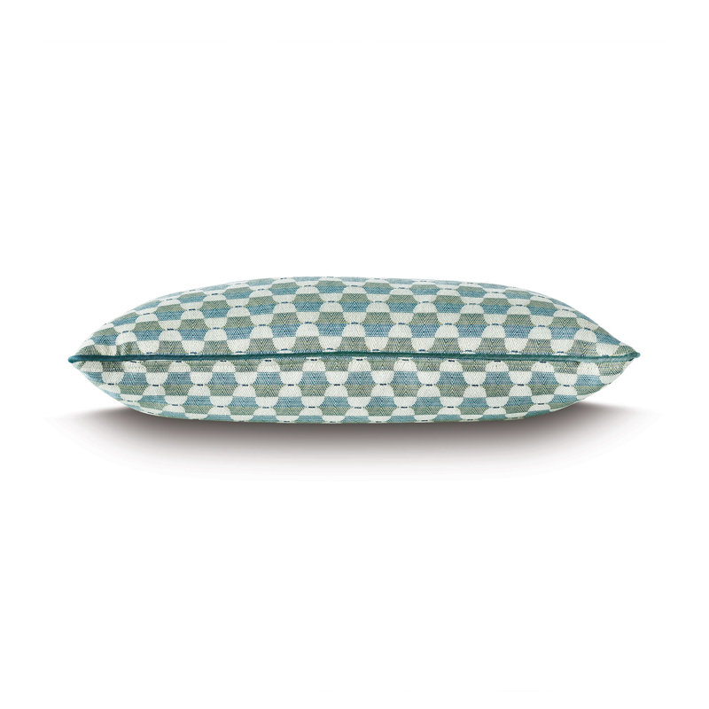 Twin Palms Geometric Rayon/Viscose Reversible Throw Pillow
