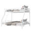 Lit superposé robuste en métal simple sur lit double, structure en acier moderne et peu encombrante avec garde-corps-584009571