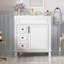 Meuble-lavabo de 30 po avec lavabo en céramique, petite armoire de salle de bain, armoire moderne avec 2 tiroirs et tablette réglable-992848655