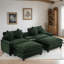 Canapé-lit convertible à double coussin ajustable avec coussins, ports USB et 2 repose-pieds amovibles-877117078