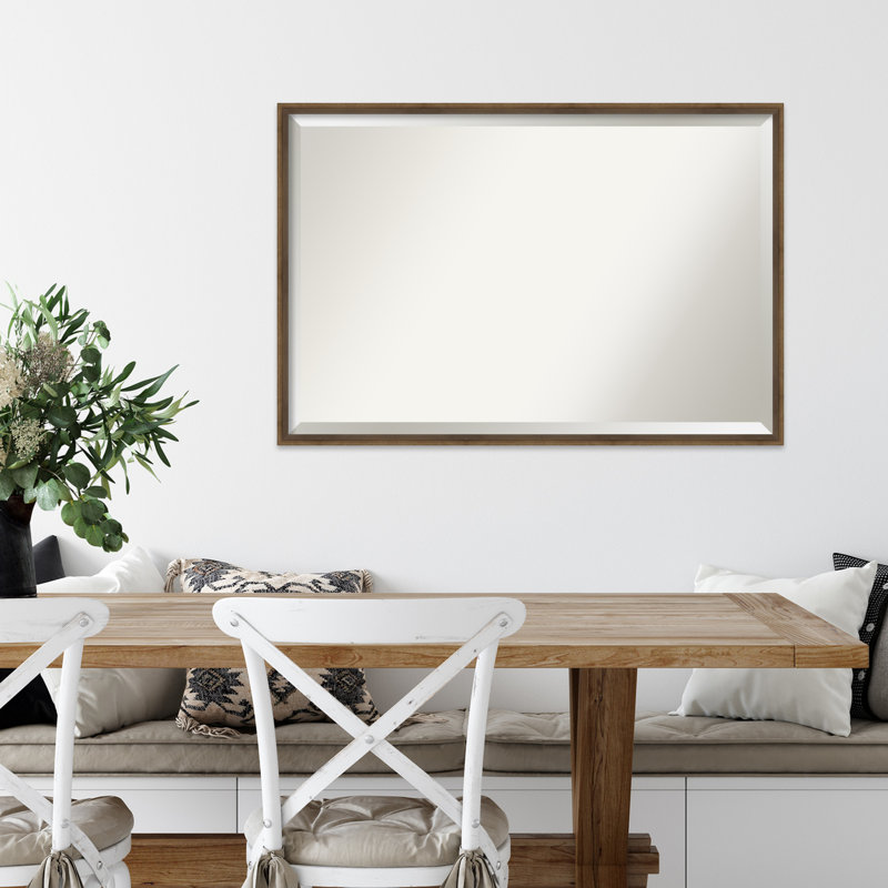 Mettawa Flat Wall Mirror, 37" x 25", Bronze