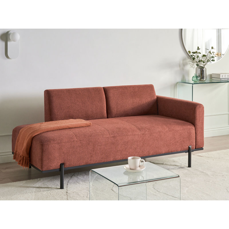 Upholstered Chaise Lounge, Red